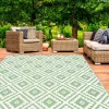 IDMarket Tapis extérieur vert sauge et blanc motifs géométriques 180 x 280 cm* Revêtement Sol Extérieur
