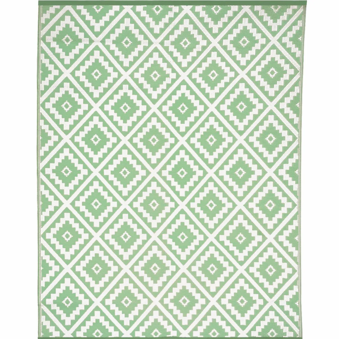 IDMarket Tapis extérieur vert sauge et blanc motifs géométriques 180 x 280 cm* Revêtement Sol Extérieur