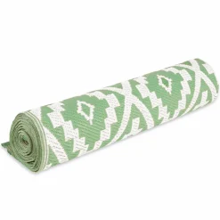 IDMarket Tapis extérieur vert sauge et blanc motifs géométriques 180 x 280 cm* Revêtement Sol Extérieur