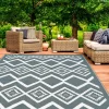 IDMarket Tapis extérieur 180x280 cm gris et blanc* Revêtement Sol Extérieur