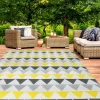 IDMarket Tapis extérieur 270x370 cm triangles gris et jaune* Revêtement Sol Extérieur