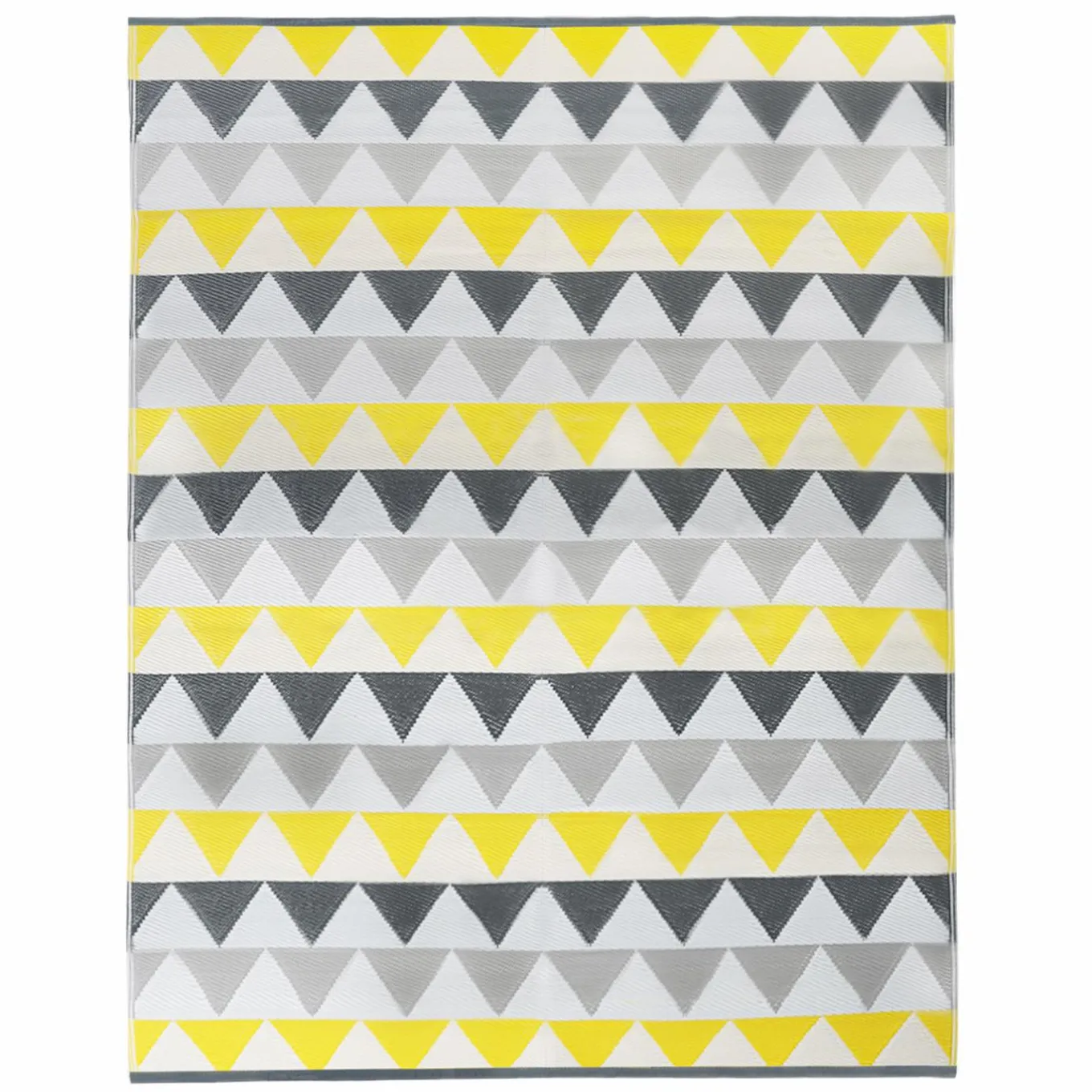 IDMarket Tapis extérieur 270x370 cm triangles gris et jaune* Revêtement Sol Extérieur