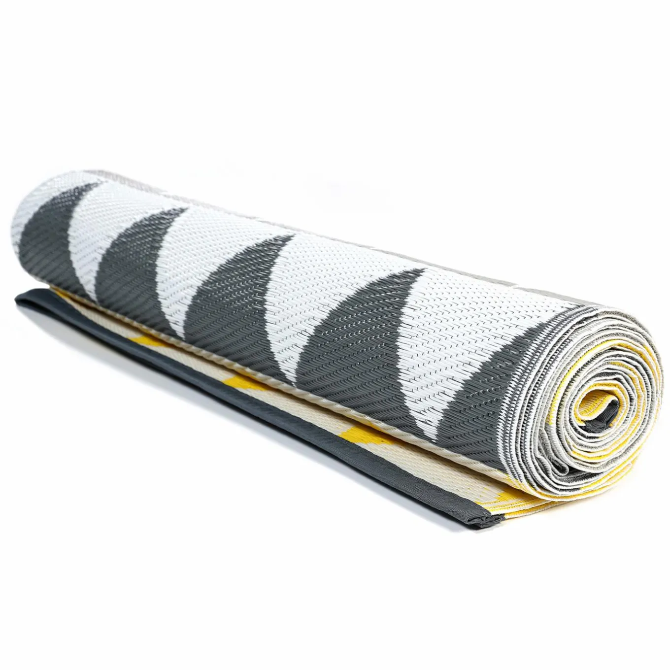 IDMarket Tapis extérieur 270x370 cm triangles gris et jaune* Revêtement Sol Extérieur