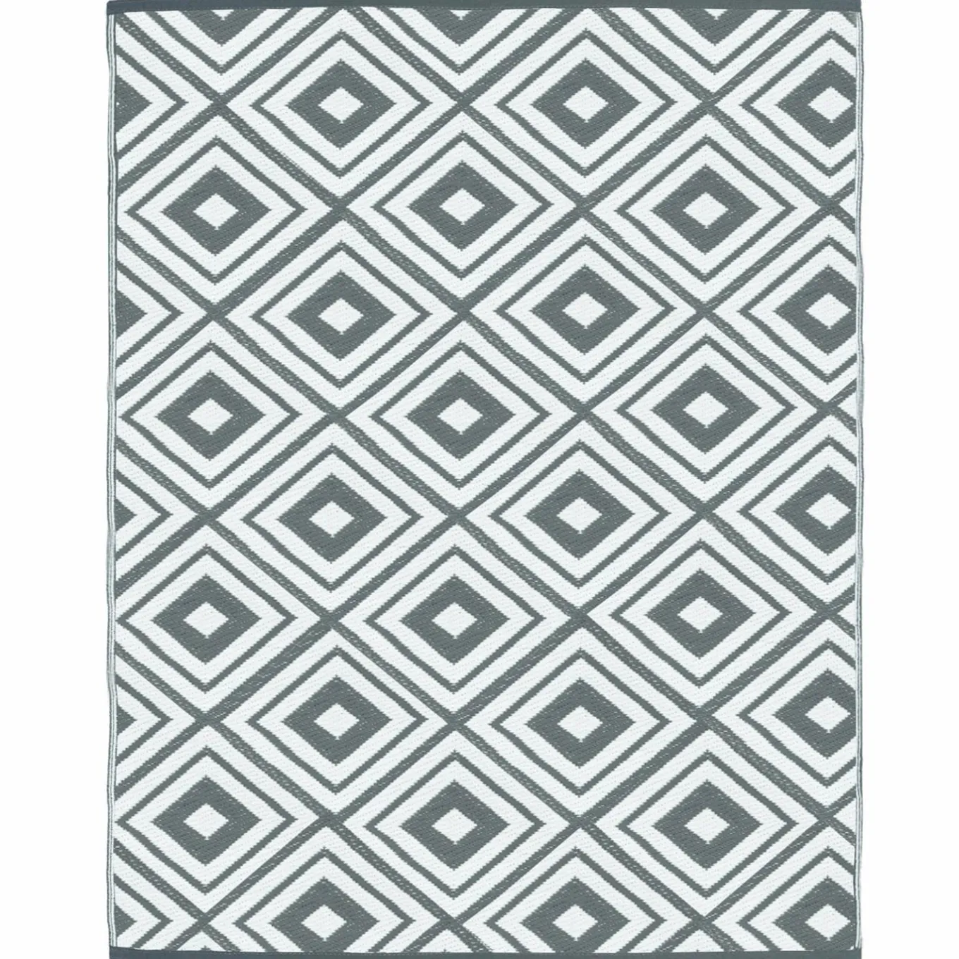 IDMarket Tapis jardin motifs géométriques gris et blanc 180 x 280 cm* Revêtement Sol Extérieur