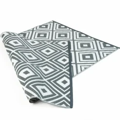 IDMarket Tapis jardin motifs géométriques gris et blanc 180 x 280 cm* Revêtement Sol Extérieur
