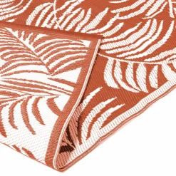 IDMarket Tapis tropical d'extérieur terracotta et blanc* Revêtement Sol Extérieur