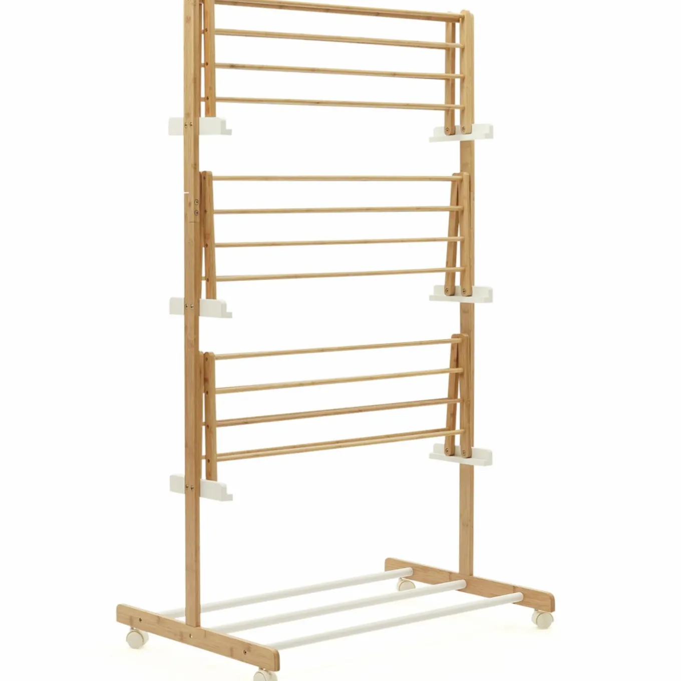 IDMarket Étendoir à linge 3 niveaux en bambou* Séchoirs À Linge
