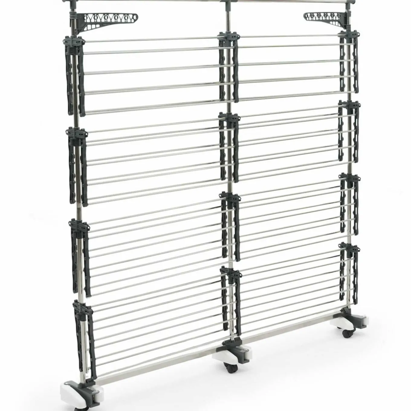 IDMarket Étendoir à linge XXL 60 m sur 4 niveaux avec barre télescopique* Séchoirs À Linge