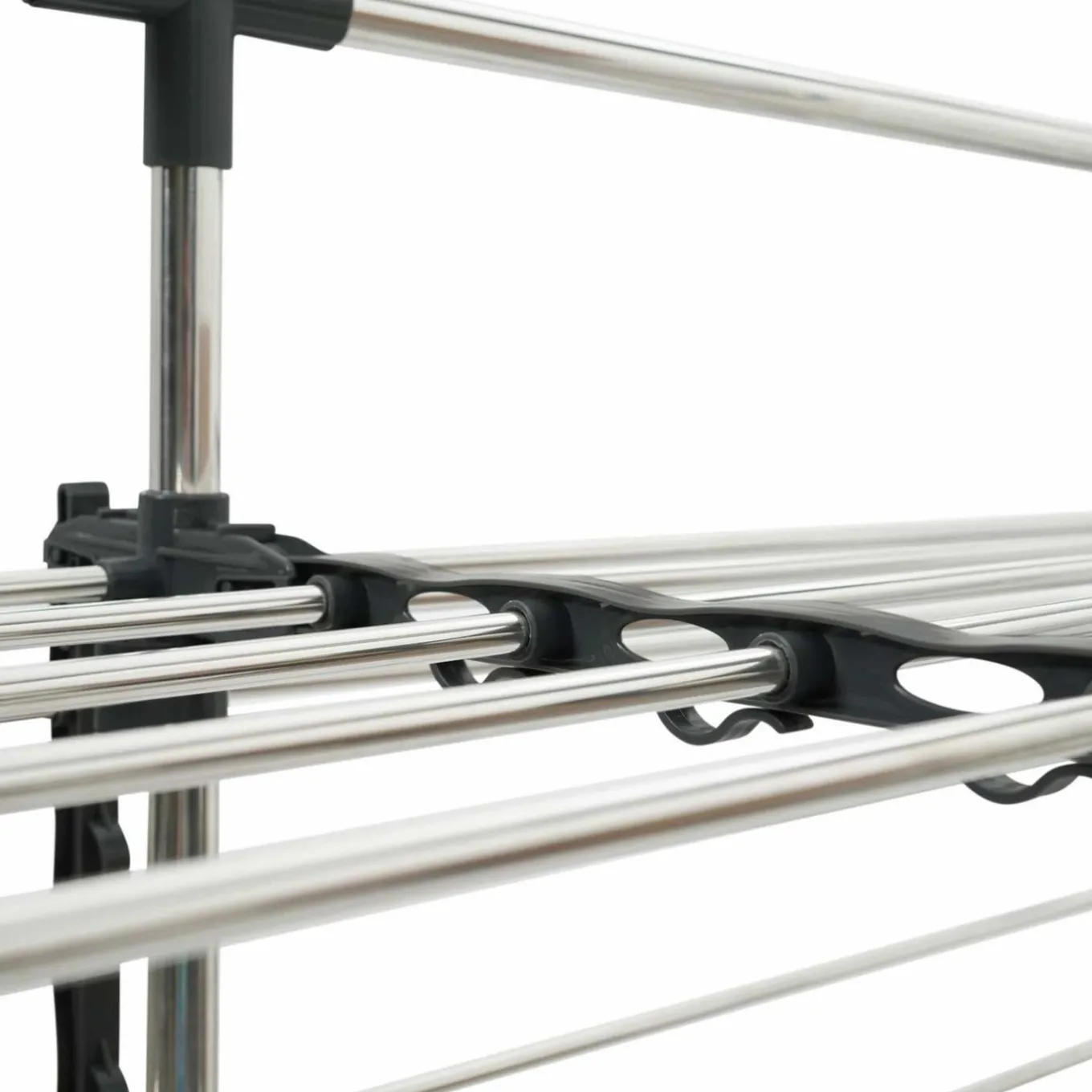 IDMarket Étendoir à linge XXL 60 m sur 4 niveaux avec barre télescopique* Séchoirs À Linge