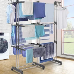 IDMarket Étendoir extensible avec grande capacité et 30 accessoires* Séchoirs À Linge
