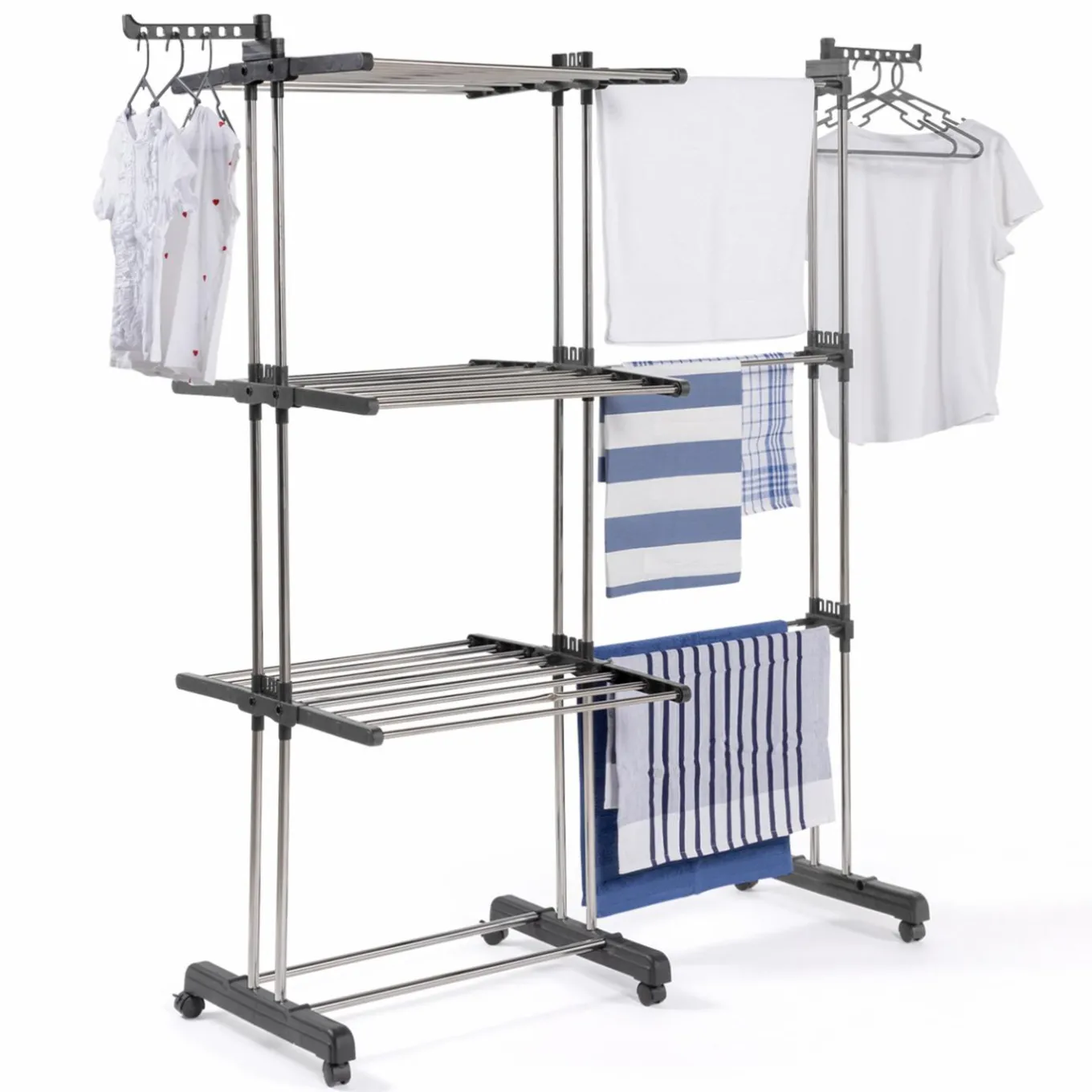 IDMarket Étendoir extensible avec grande capacité et 30 accessoires* Séchoirs À Linge