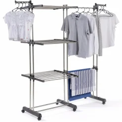 IDMarket Étendoir extensible avec grande capacité et 30 accessoires* Séchoirs À Linge