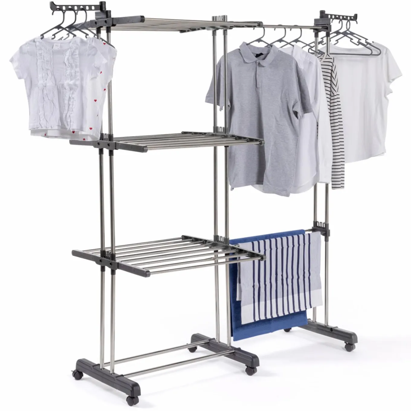 IDMarket Étendoir extensible avec grande capacité et 30 accessoires* Séchoirs À Linge