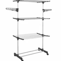 IDMarket Étendoir pliable avec grande capacité et 30 accessoires H.145 cm* Séchoirs À Linge