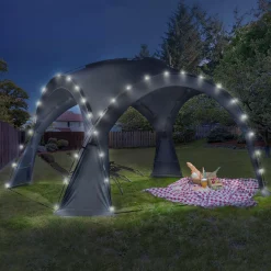 IDMarket Tente dôme LED gris anthracite* Mobilier Pliant D'Appoint|Tonnelles De Jardin