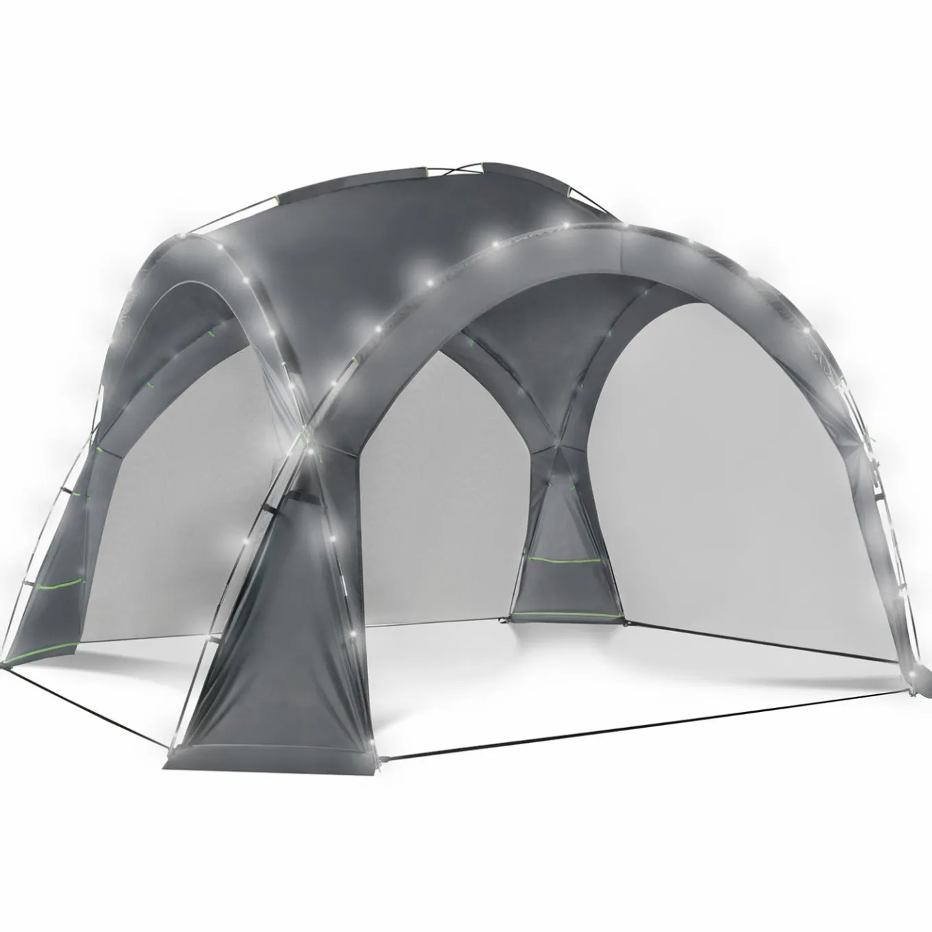 IDMarket Tente dôme LED gris anthracite* Mobilier Pliant D'Appoint|Tonnelles De Jardin
