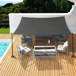 IDMarket Toile ombrage carré haute densité gris 4x4 m* Voiles D'Ombrage