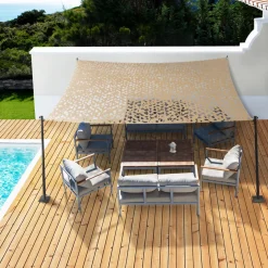 IDMarket Toile ombrage rectangulaire camouflage sable 4x6 m* Voiles D'Ombrage