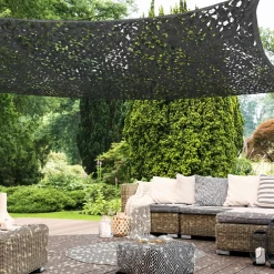 IDMarket Toile ombrage rectangulaire camouflage gris 4x6 m* Voiles D'Ombrage