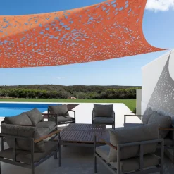 IDMarket Toile ombrage terracotta camouflage rectangulaire 4x6m* Voiles D'Ombrage