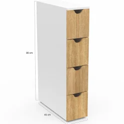 IDMarket Tour de rangement à roulettes 4 tiroirs* Meubles Bas|Petits Meubles