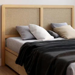 IDMarket Tête de lit aspect cannage et bois 160 cm* Meubles En Bois|Collection Cannage