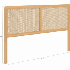 IDMarket Tête de lit aspect cannage et bois 160 cm* Meubles En Bois|Collection Cannage