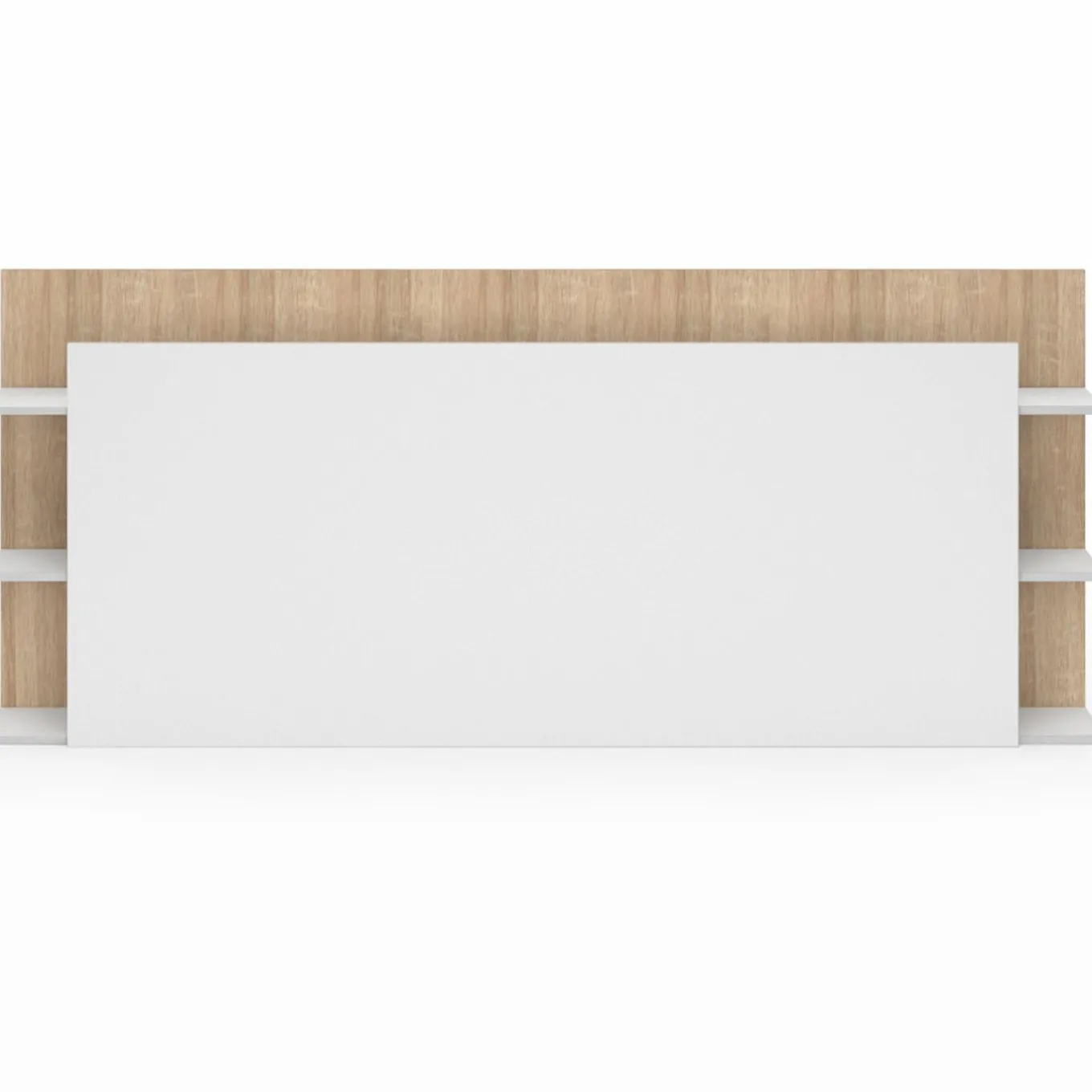 IDMarket Tête de lit avec rangements blanc et bois sur pied* Têtes De Lit|Chambre Complète Adulte