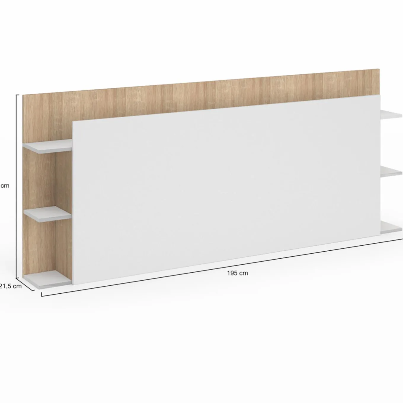 IDMarket Tête de lit avec rangements blanc et bois sur pied* Têtes De Lit|Chambre Complète Adulte