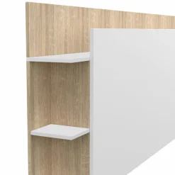 IDMarket Tête de lit avec rangements blanc et bois sur pied* Têtes De Lit|Chambre Complète Adulte