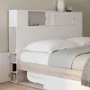 IDMarket Tête de lit blanche 145 cm avec rangements fermés et niches* Meubles Blancs|Têtes De Lit