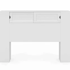 IDMarket Tête de lit blanche 145 cm avec rangements fermés et niches* Meubles Blancs|Têtes De Lit