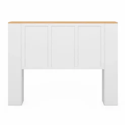 IDMarket Tête de lit blanche sur pied avec plateau bois* Têtes De Lit|Chambre Complète Adulte