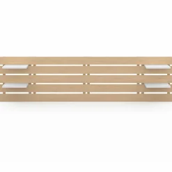 IDMarket Tête de lit bois clair étagères blanches 5 larges lattes 240 cm* Têtes De Lit|Chambre Complète Adulte