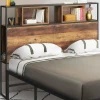 IDMarket Tête de lit bois foncé industrielle 145 cm* Collection Scandinave|Chambre Complète Adulte