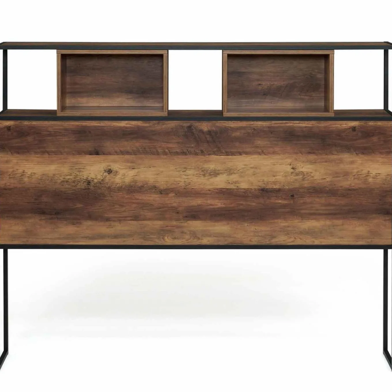 IDMarket Tête de lit bois foncé industrielle 145 cm* Collection Scandinave|Chambre Complète Adulte