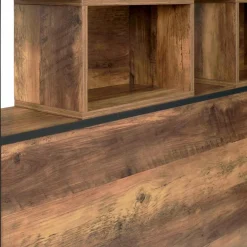 IDMarket Tête de lit bois foncé industrielle 145 cm* Collection Scandinave|Chambre Complète Adulte