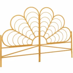 IDMarket Tête de lit effet rotin 160 cm en forme de fleur* Meubles En Bois|Collection Bambou