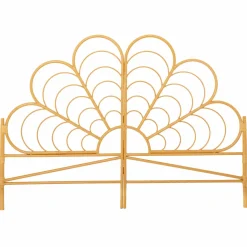 IDMarket Tête de lit effet rotin 160 cm en forme de fleur* Meubles En Bois|Collection Bambou