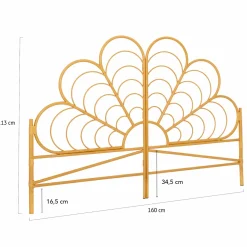IDMarket Tête de lit effet rotin 160 cm en forme de fleur* Meubles En Bois|Collection Bambou