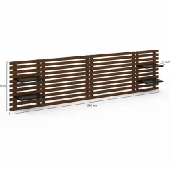 IDMarket Tête de lit en lattes de bois vieilli 240 cm style moderne* Meubles En Bois|Collection Vintage