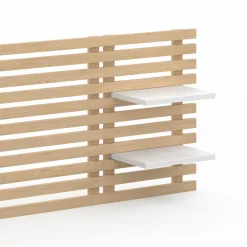 IDMarket Tête de lit en lattes de bois clair* Meubles Blancs|Meubles En Bois