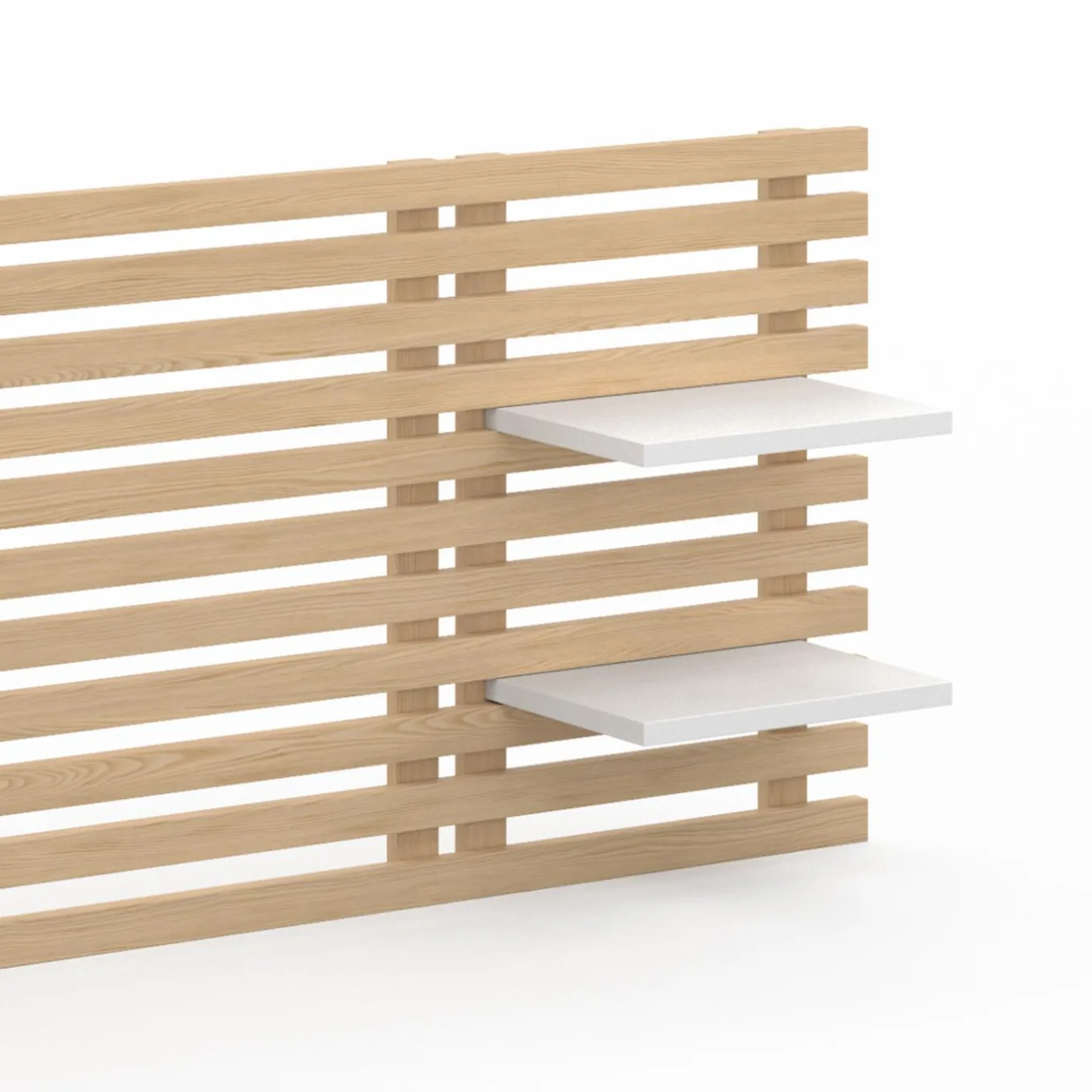 IDMarket Tête de lit en lattes de bois clair* Meubles Blancs|Meubles En Bois