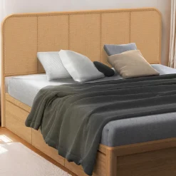 IDMarket Tête de lit façon cannage 160 cm sur pied* Meubles En Bois|Collection Cannage