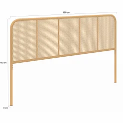 IDMarket Tête de lit façon cannage 160 cm sur pied* Meubles En Bois|Collection Cannage