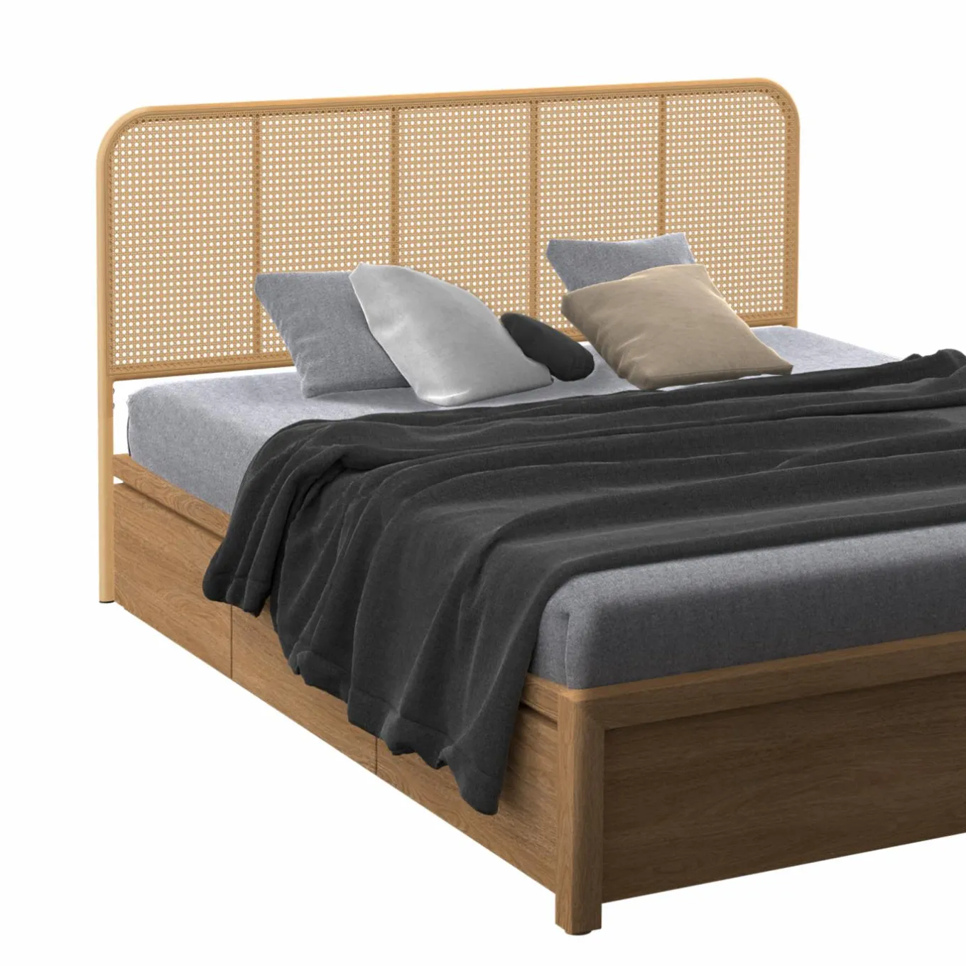 IDMarket Tête de lit façon cannage 160 cm sur pied* Meubles En Bois|Collection Cannage