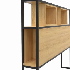 IDMarket Tête de lit industrielle 165 cm bois et métal* Collection Industrielle|Chambre Complète Adulte