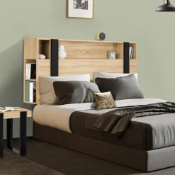 IDMarket Tête de lit industrielle 160 cm bois et noir* Collection Moderne|Têtes De Lit