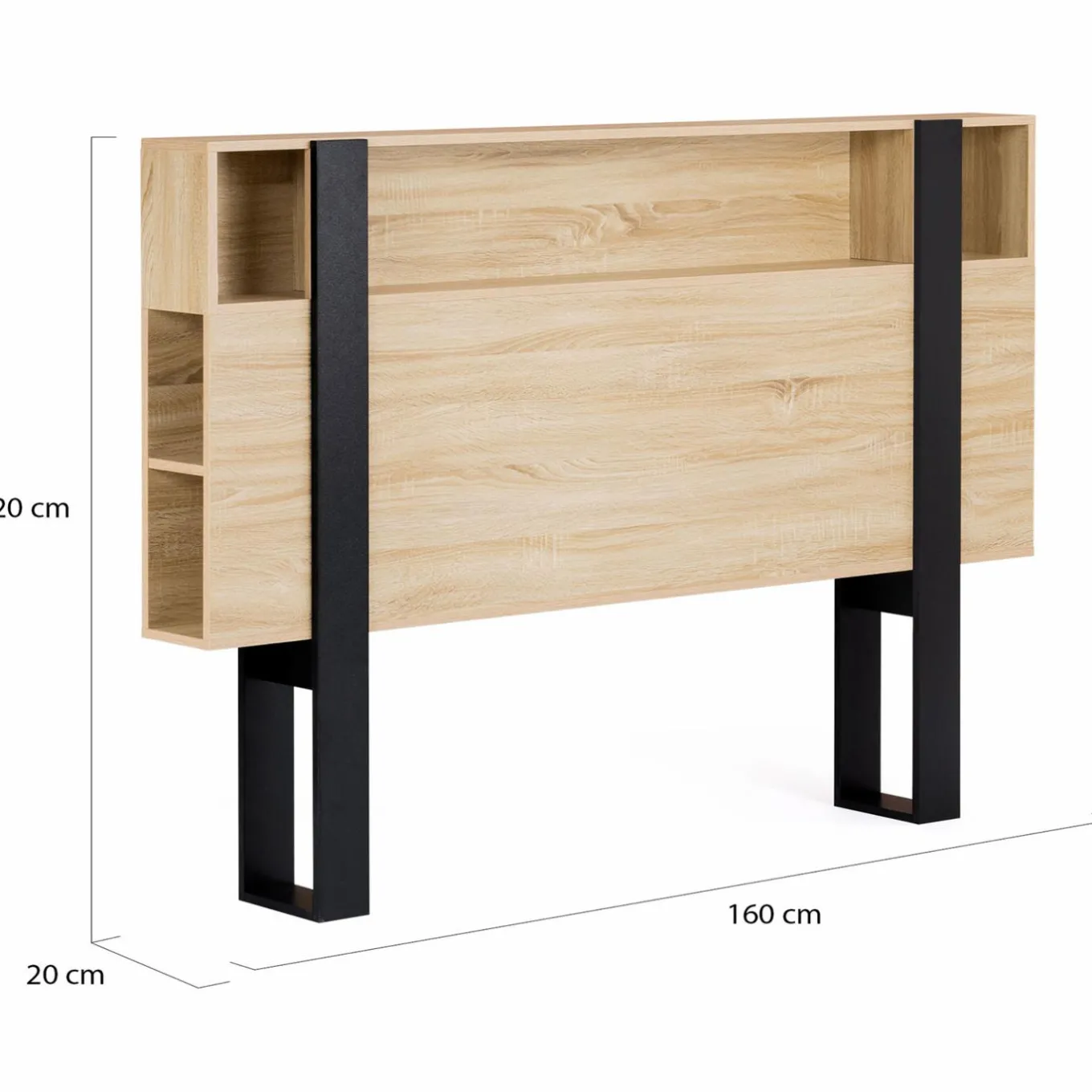 IDMarket Tête de lit industrielle 160 cm bois et noir* Collection Moderne|Têtes De Lit