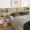 IDMarket Tête de lit industrielle en lattes bois et métal avec étagères* Têtes De Lit|Chambre Complète Adulte